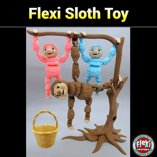Flexi Sloth and Baby Sloth Toy