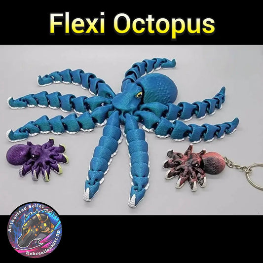 Juguete, llavero o pendientes de pulpo flexible