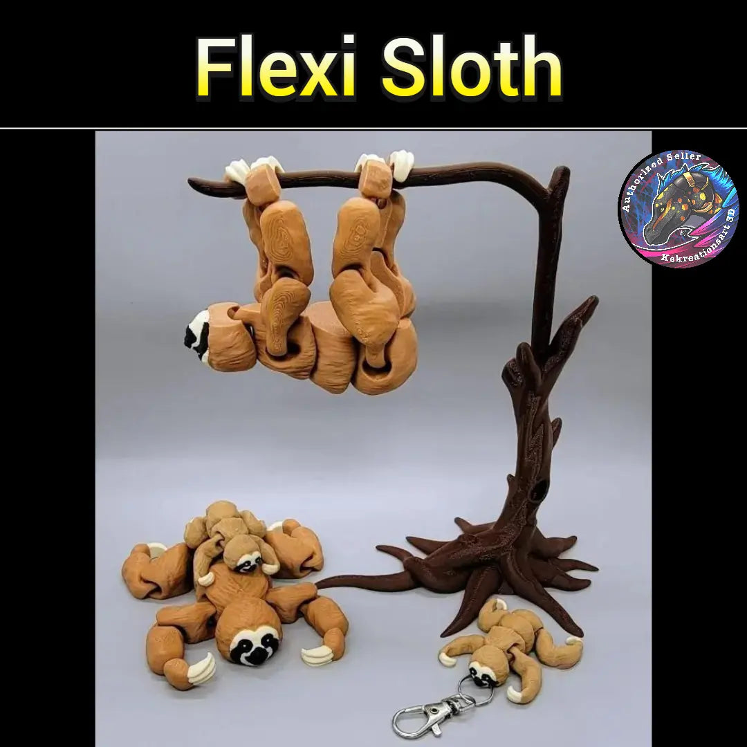 Juguete o llavero de perezoso flexible
