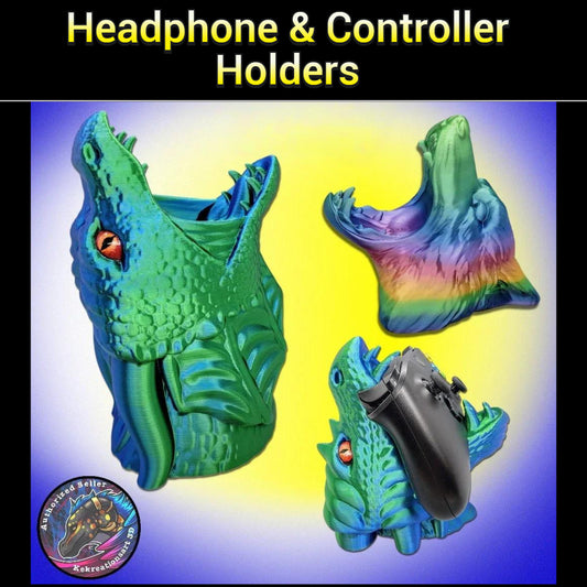 Dragon & Wolf Headphone or Controller Holder