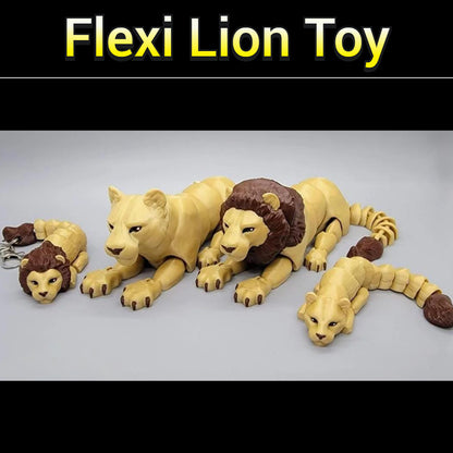 Juguete o llavero flexible de león | Sensorial | Fidget | Animal de zoológico | Felino grande