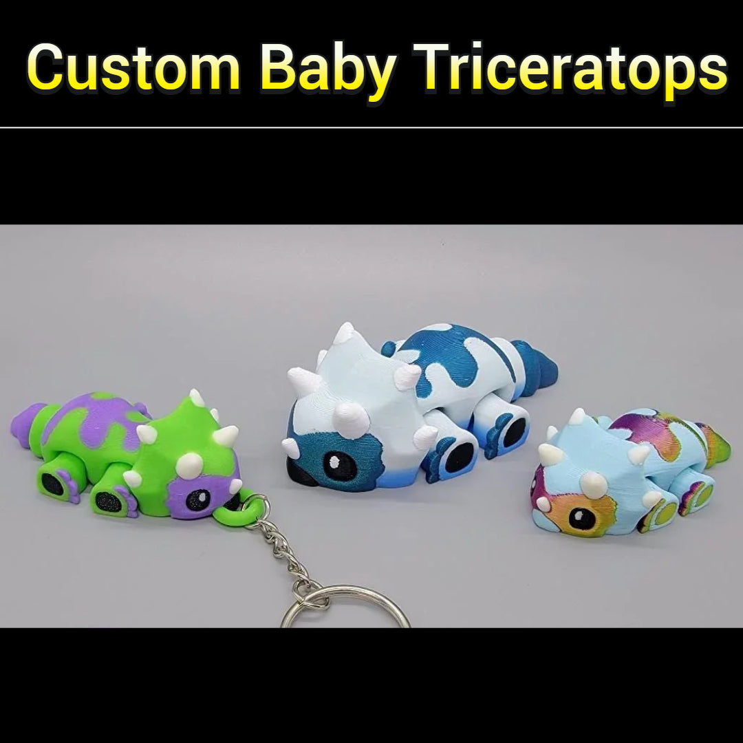 Custom Baby Triceratops Dino Toy