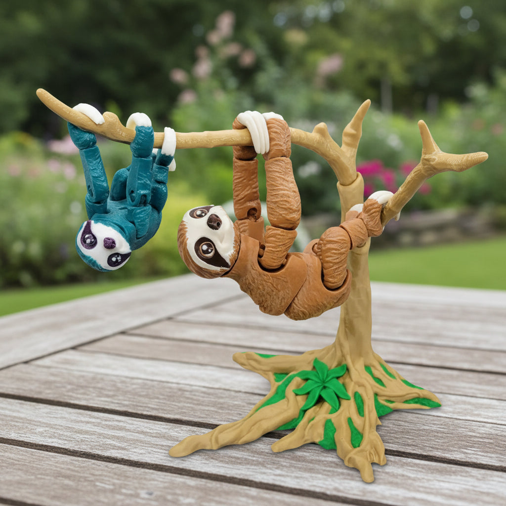 Articulated Sloth & Tree | Posable | Custom Colors Available – D&K ...