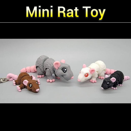 Mini juguete de rata y llavero