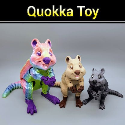 Juguete articulado Quokka, Wallaby, Fidget, colorido, flexible, sensorial, personalizado