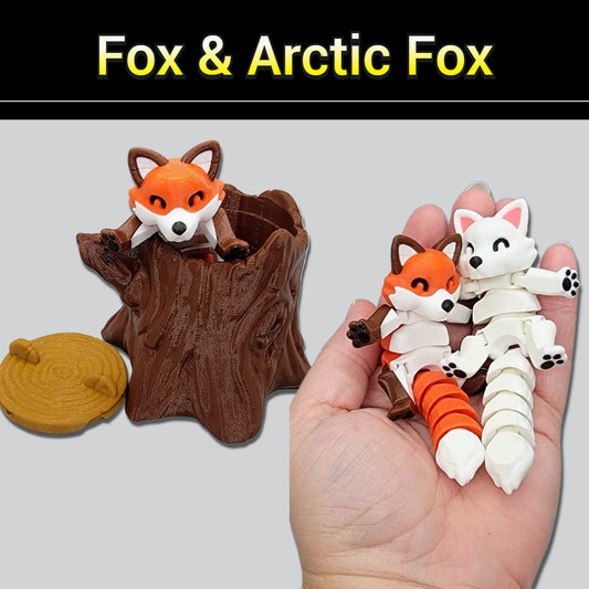 Articulated Fox & Arctic Fox with Hollow