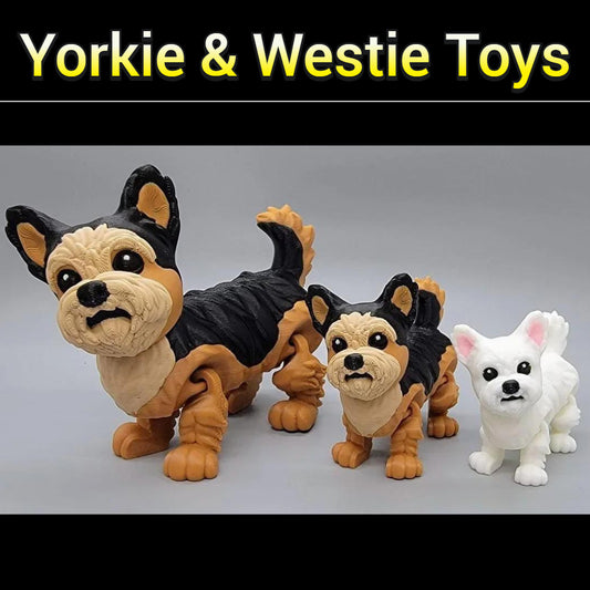 Articulated Yorkie & Westie Toy