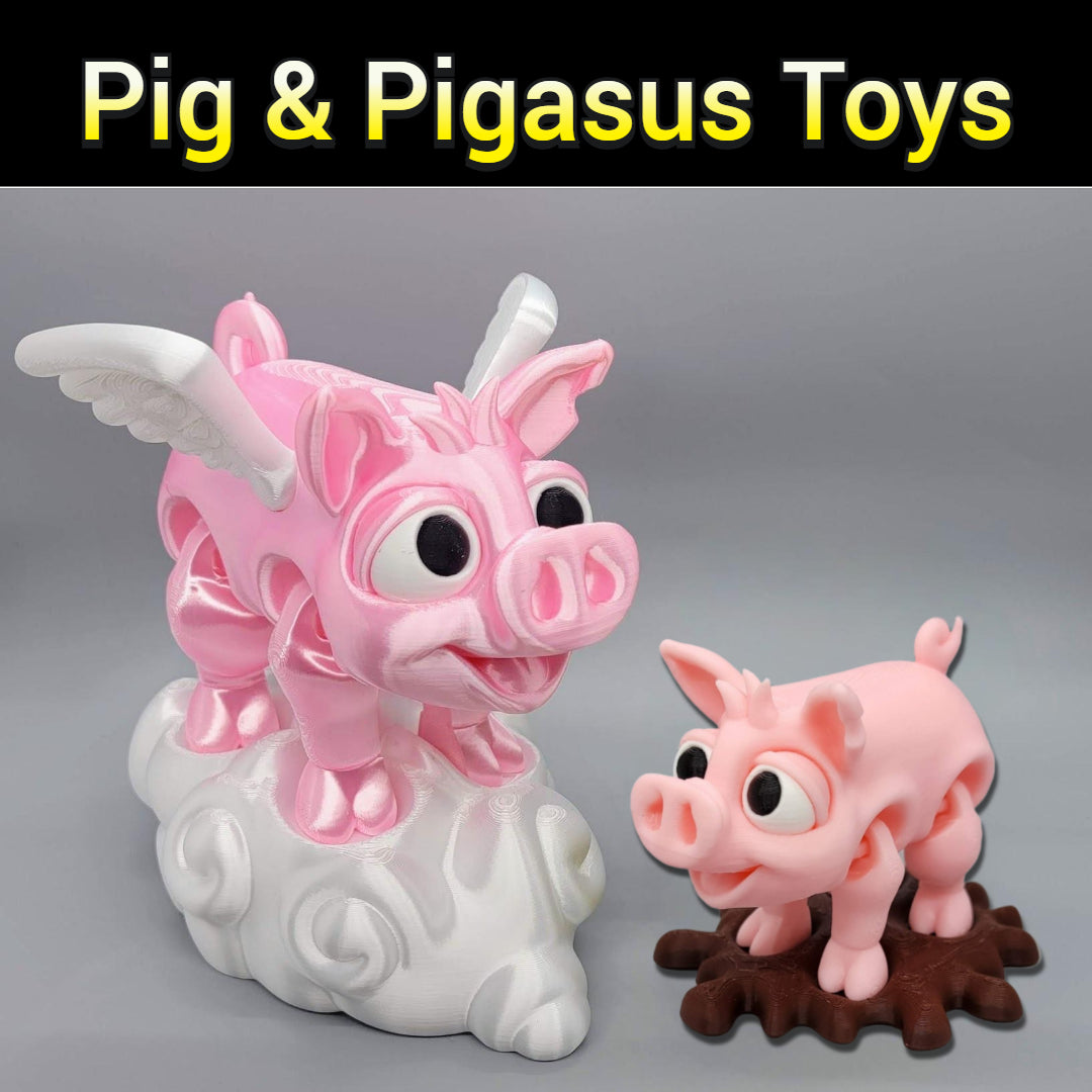 Juguete Flexi Pig &amp; Pigasus | Articulado | Cerdito | Con alas | Adorable | Sensorial | Inquietante