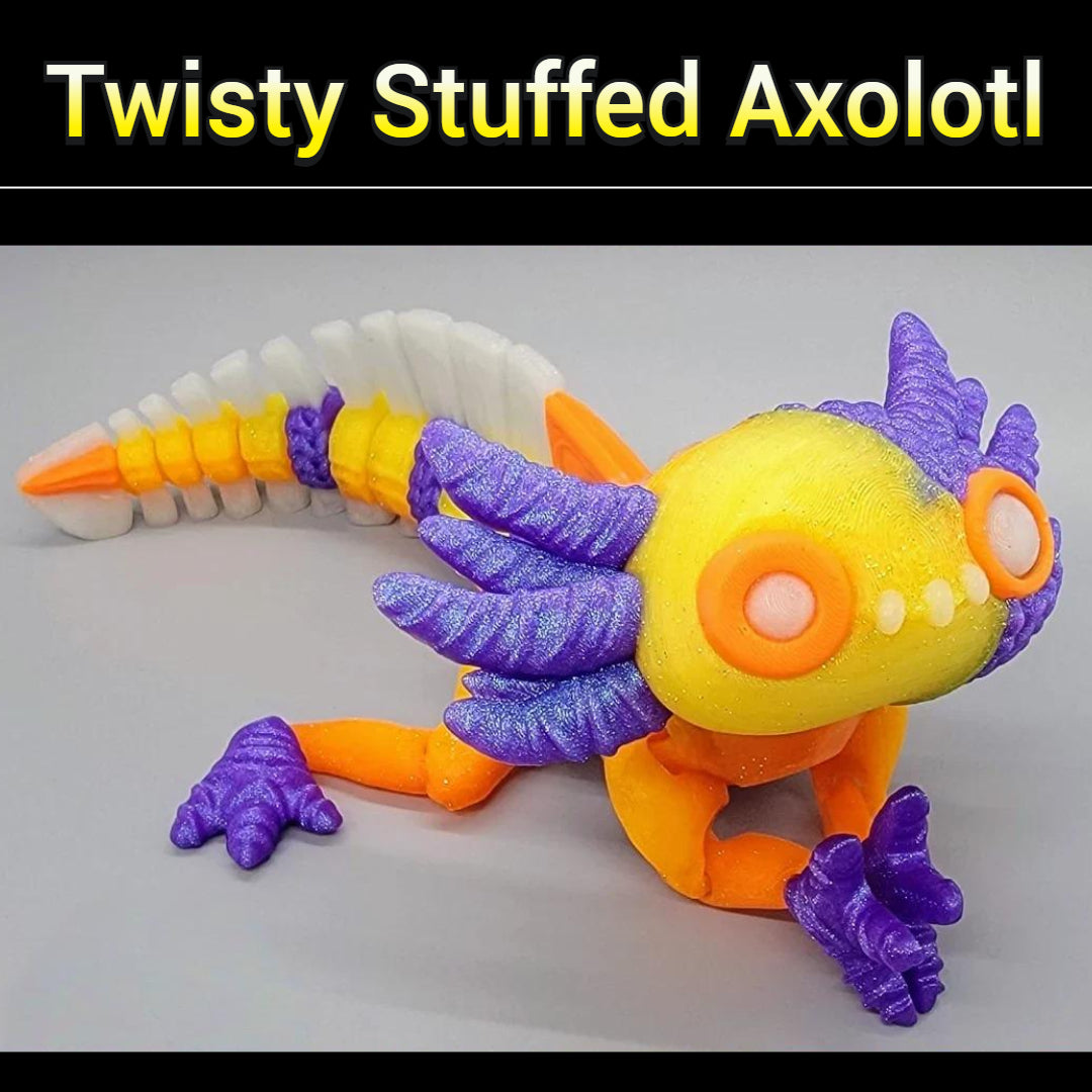 Juguete de ajolote de peluche retorcido
