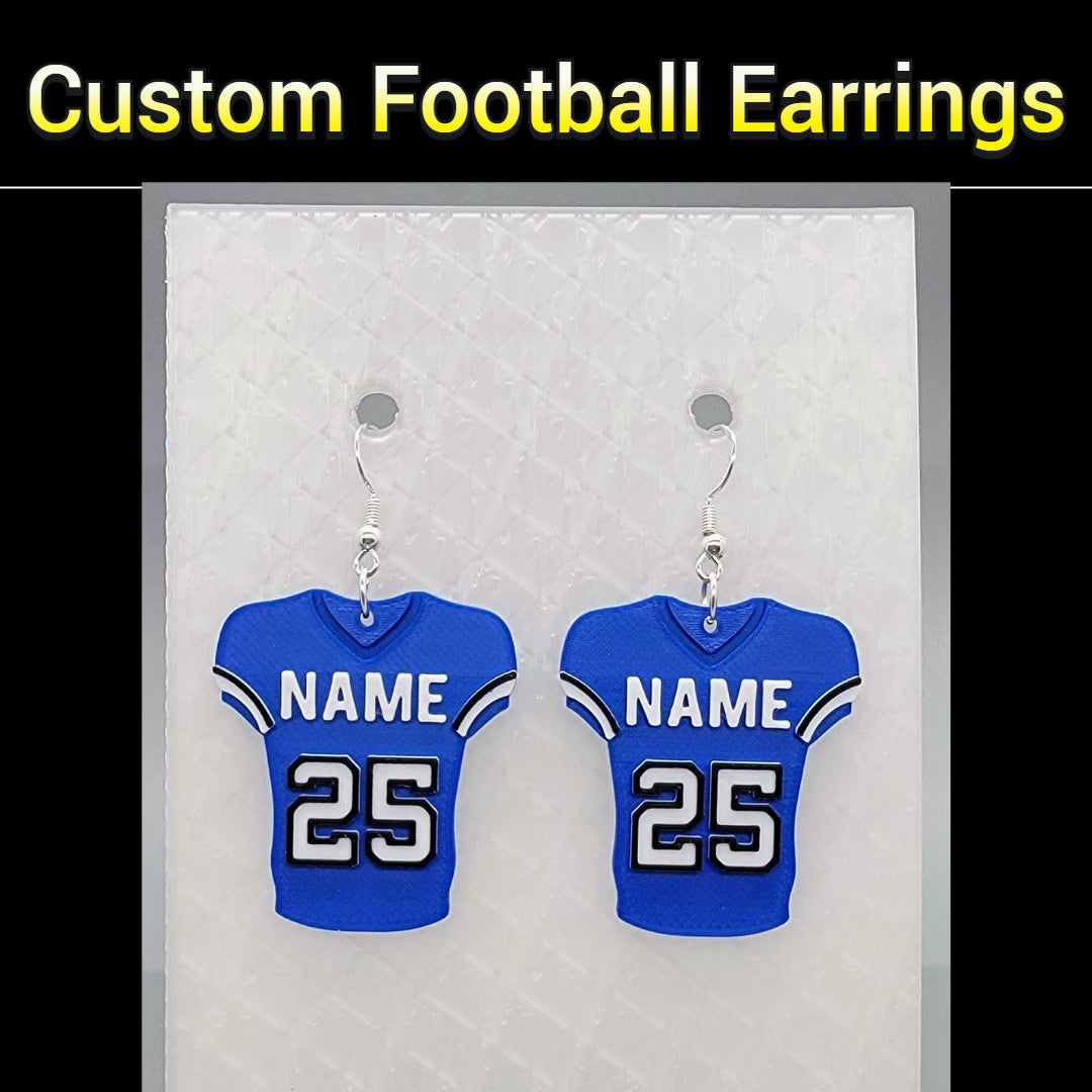 Custom Football Jersey Earrings
