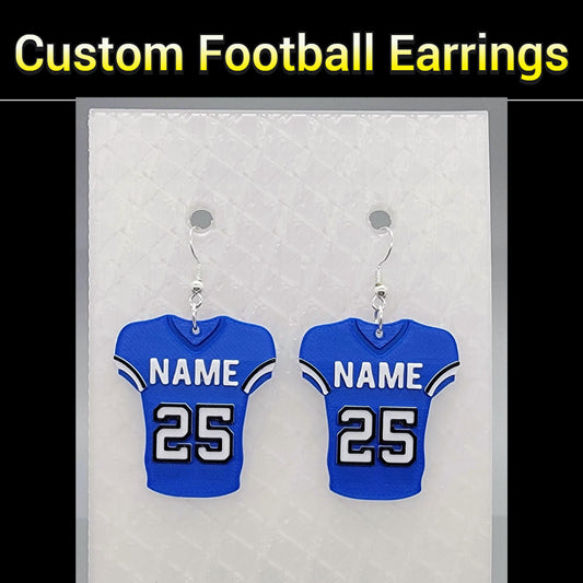 Custom Football Jersey Earrings