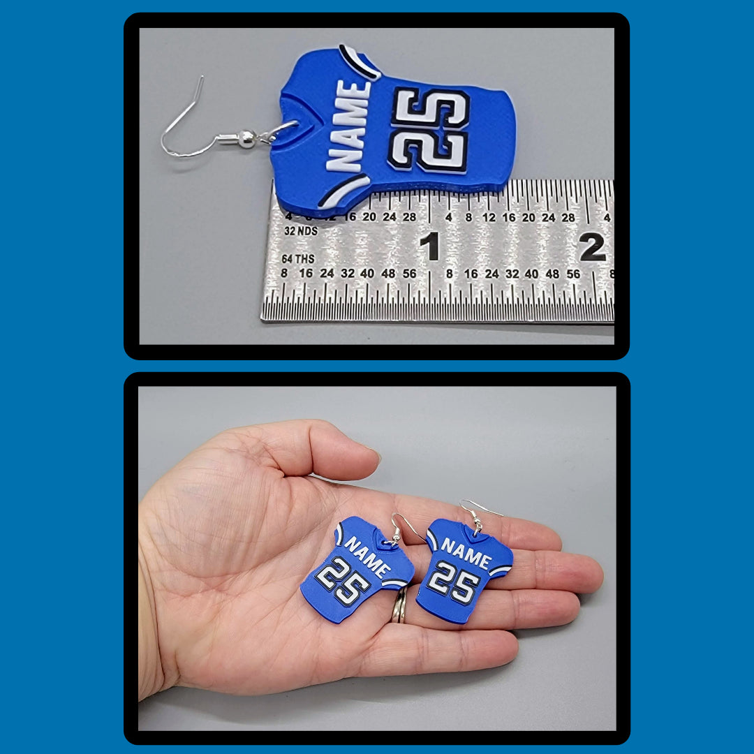 Custom Football Jersey Earrings