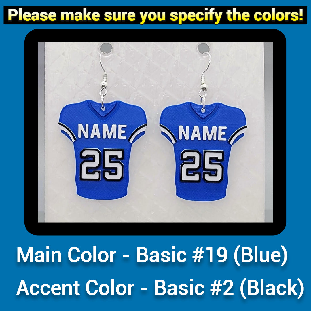 Custom Football Jersey Earrings