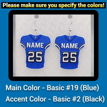 Custom Football Jersey Earrings