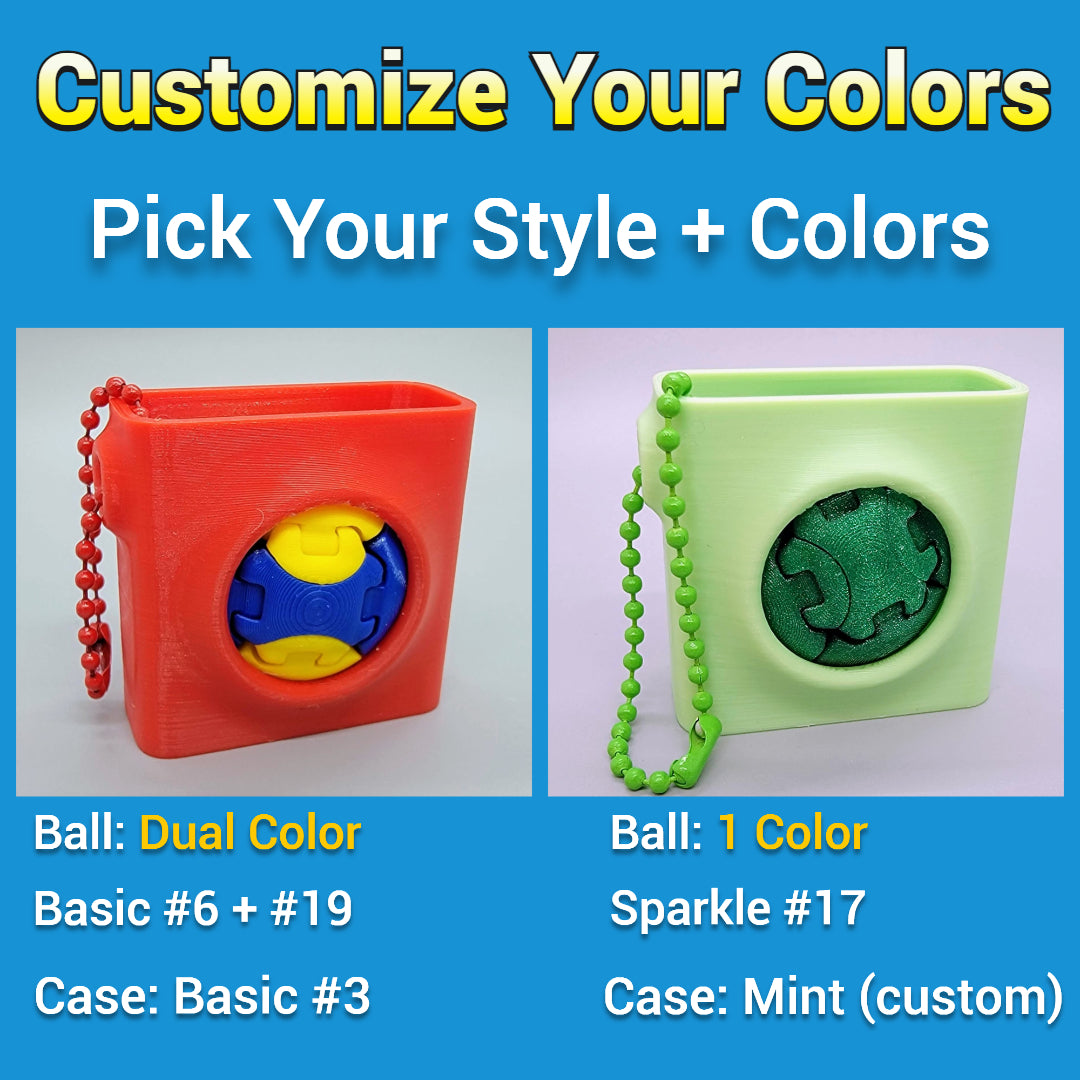 Custom Zorbles – Click Fidget Ball Toy with Optional Case