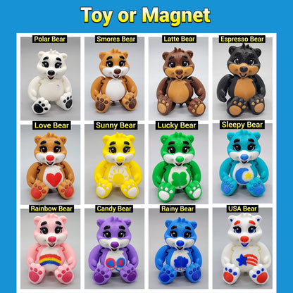 Articulated Baby Bear Fidget Toy – Keychain or Magnet