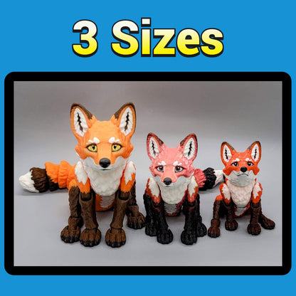 Articulated Fox Toy | 3D Printed, Custom Colors & Eye Styles