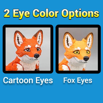 Articulated Fox Toy | 3D Printed, Custom Colors & Eye Styles