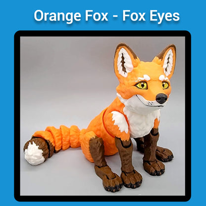 Articulated Fox Toy | 3D Printed, Custom Colors & Eye Styles