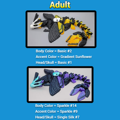 Death's Head Moth Dragon – Articulated 3D Printed Toy