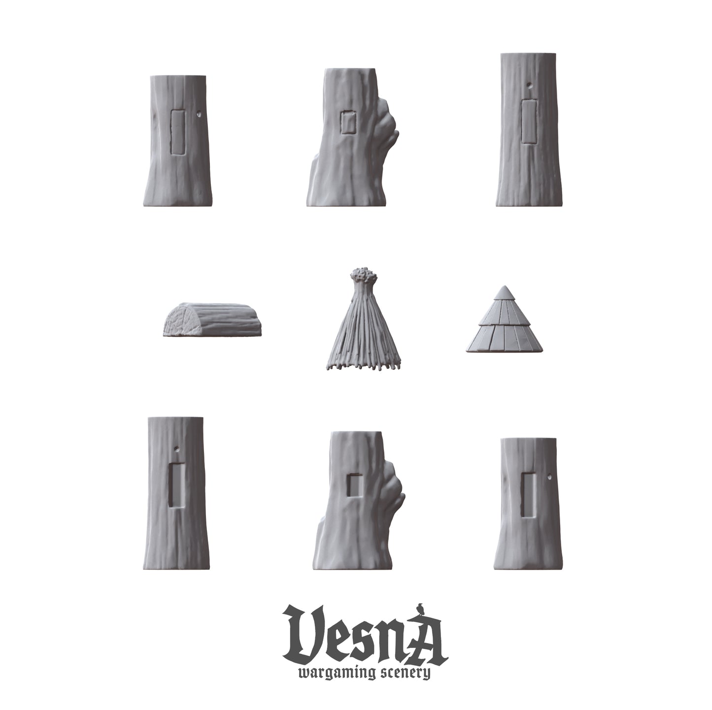 Village Beehive wargaming scenery – 28 mm scale resin terrain with wooden hive towers and straw or shingled roofs for tabletop and dioramas.