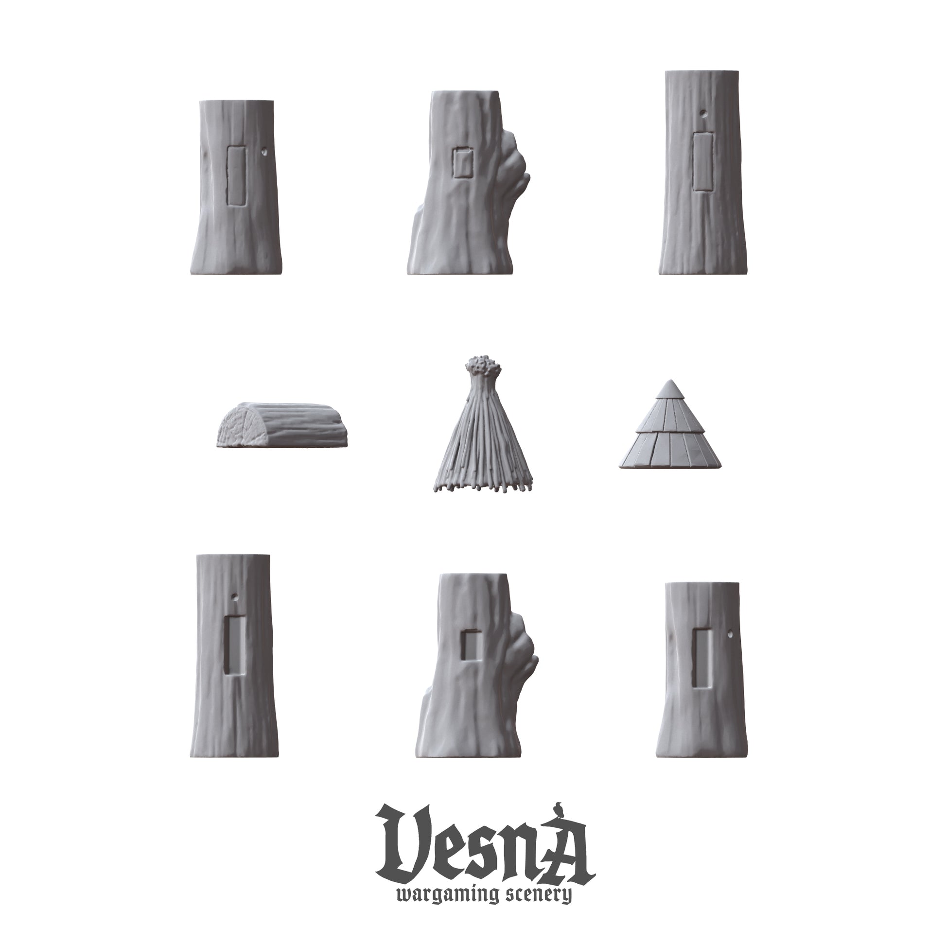 Village Beehive wargaming scenery – 28 mm scale resin terrain with wooden hive towers and straw or shingled roofs for tabletop and dioramas.