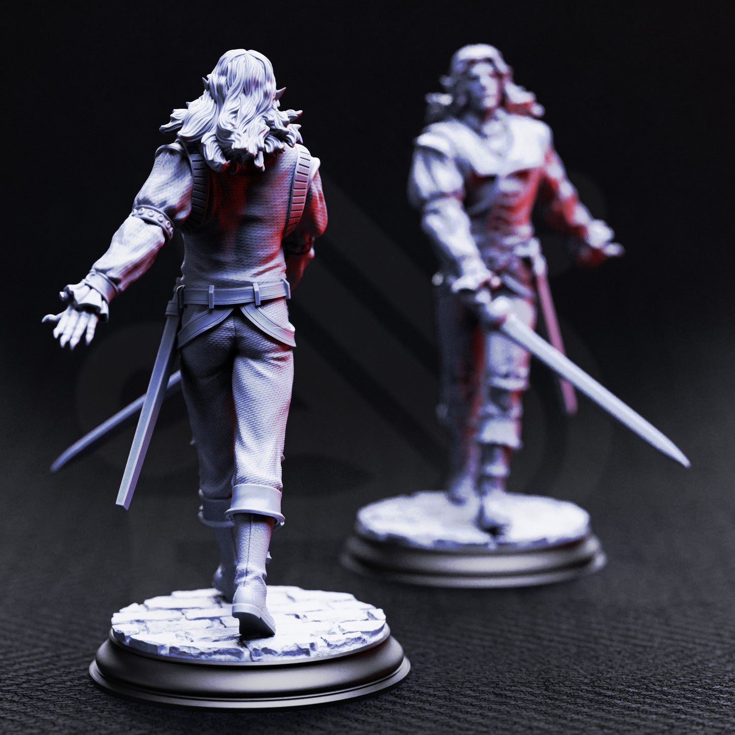 High-detail resin Vampire Socialite miniatures, guests of the masquerade, perfect for TTRPG campaigns, NPCs, and gothic fantasy collections.