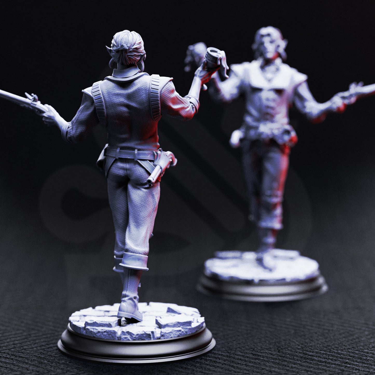 High-detail resin Vampire Socialite miniatures, guests of the masquerade, perfect for TTRPG campaigns, NPCs, and gothic fantasy collections.