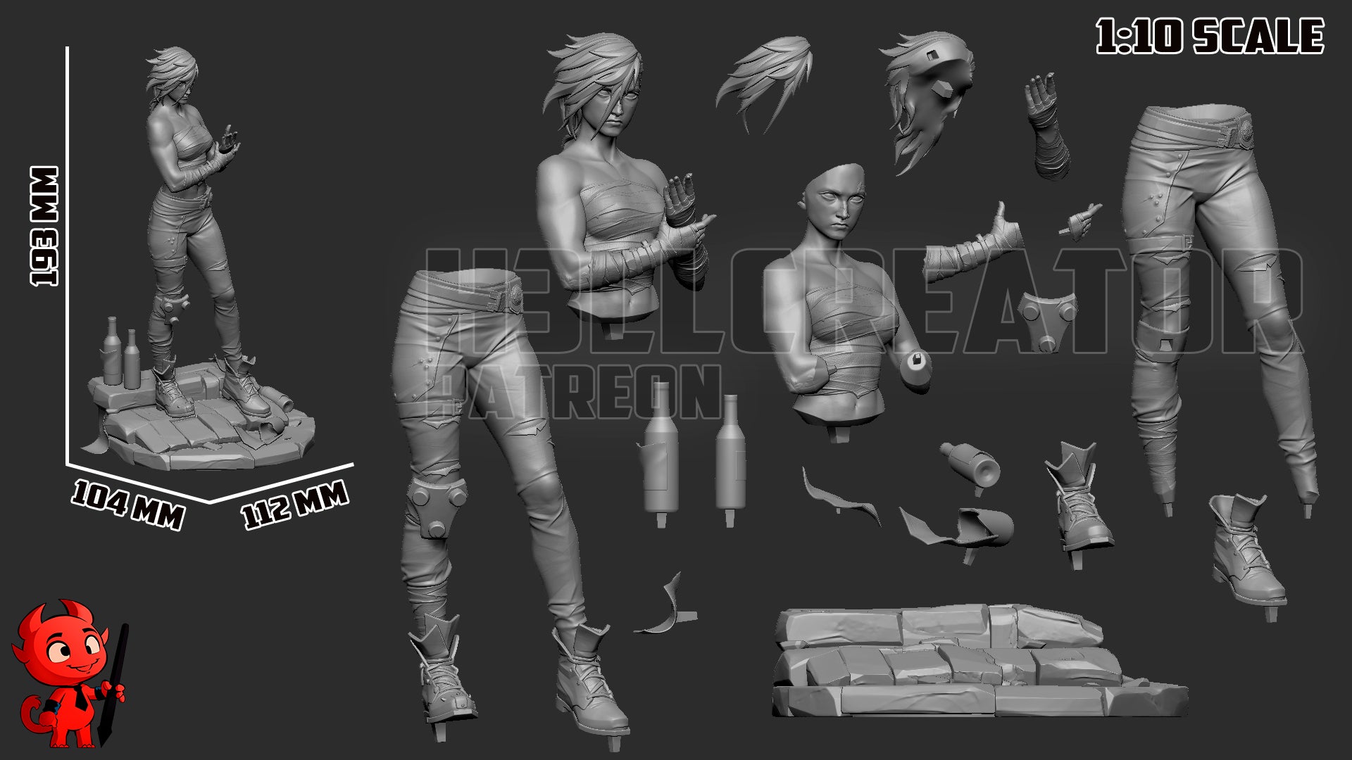 Vi Arcane 1:10 resin collectible statue full figure with urban rubble base and detailed sculpt