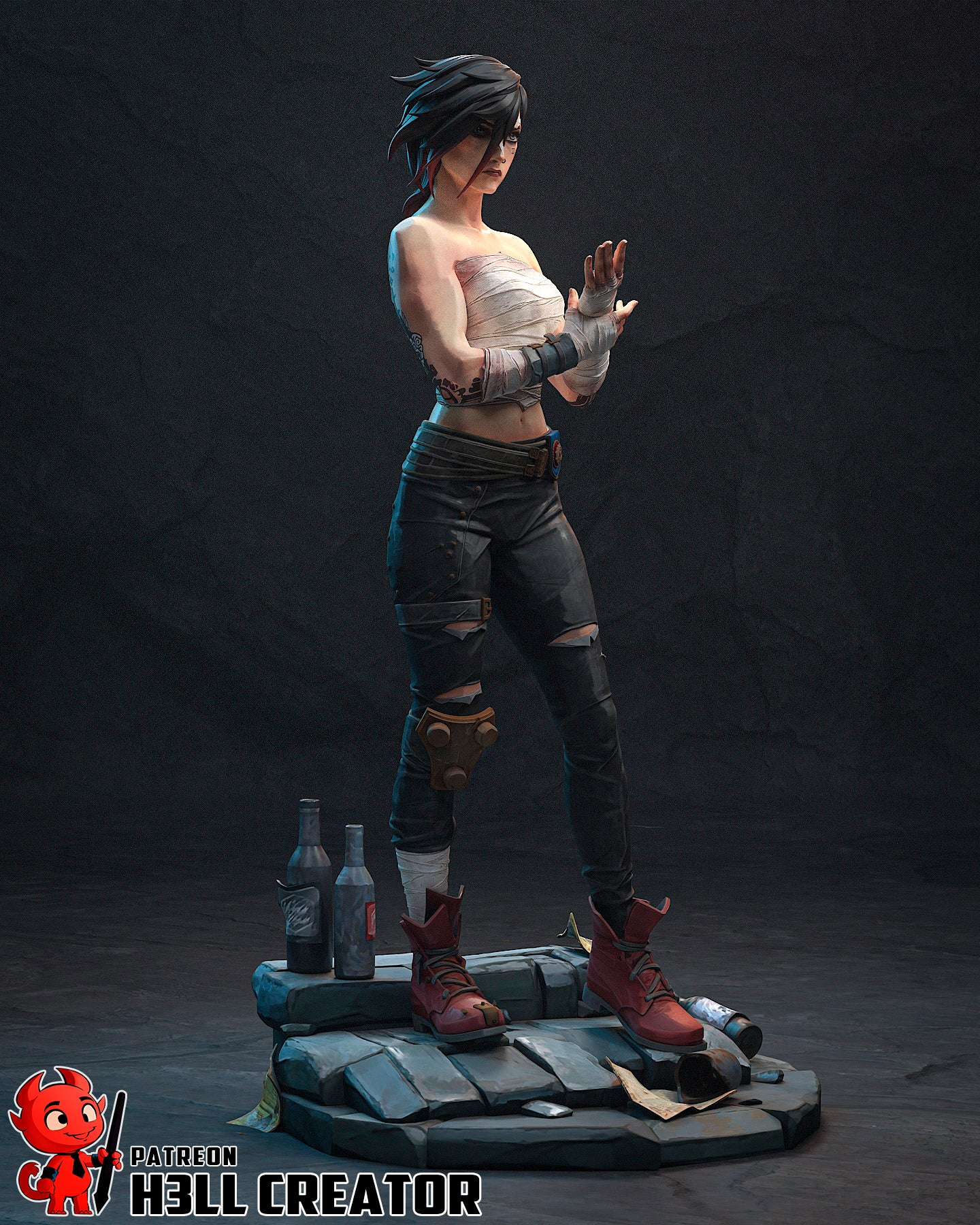 Vi Arcane 1:10 resin collectible statue full figure with urban rubble base and detailed sculpt
