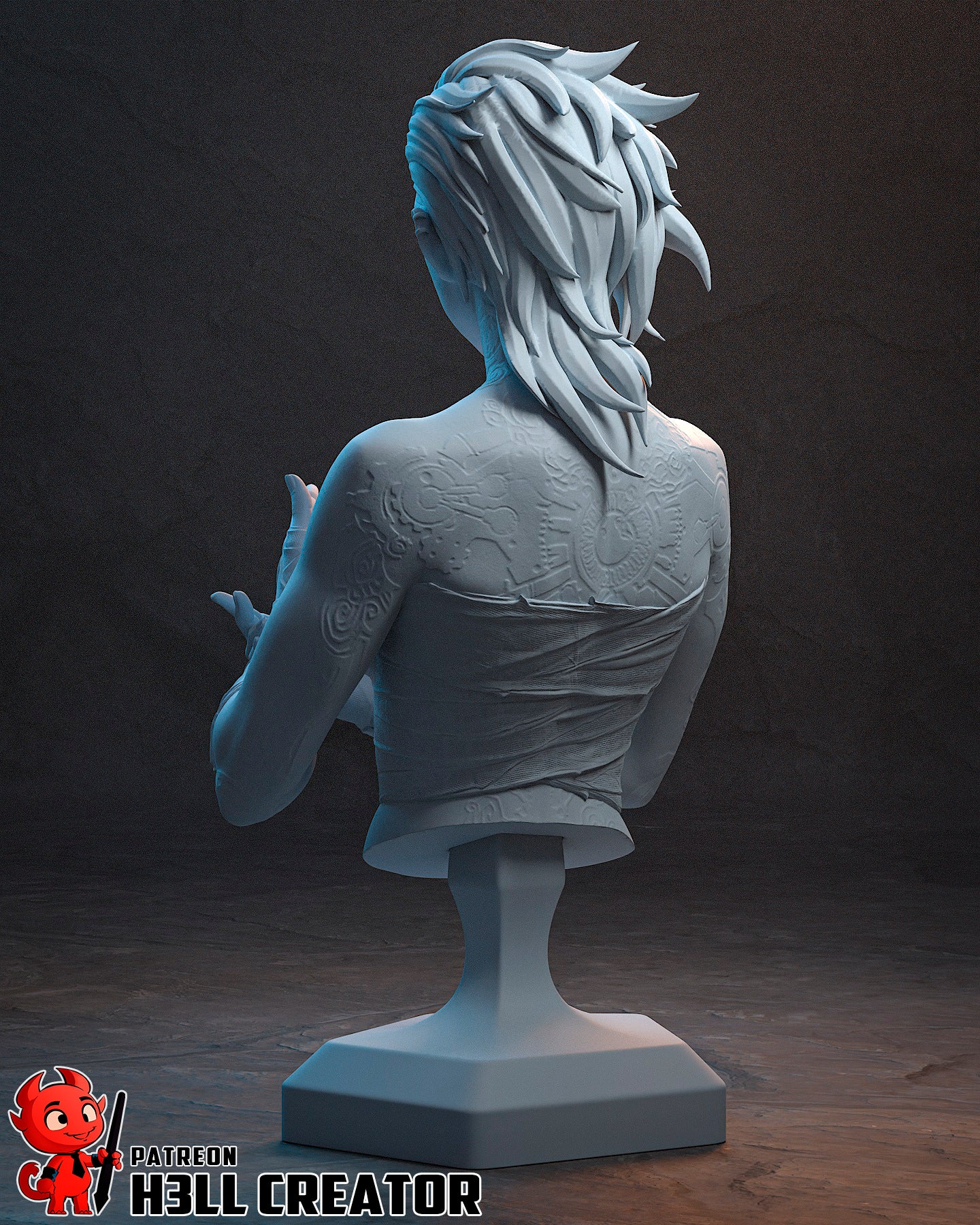 Vi Arcane resin display bust 1:10 scale with detailed facial sculpt and tattoos