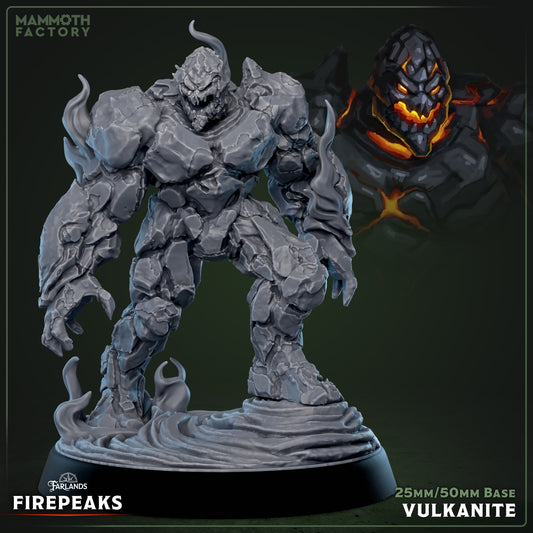 Vulkanite resin elemental miniature for tabletop RPGs