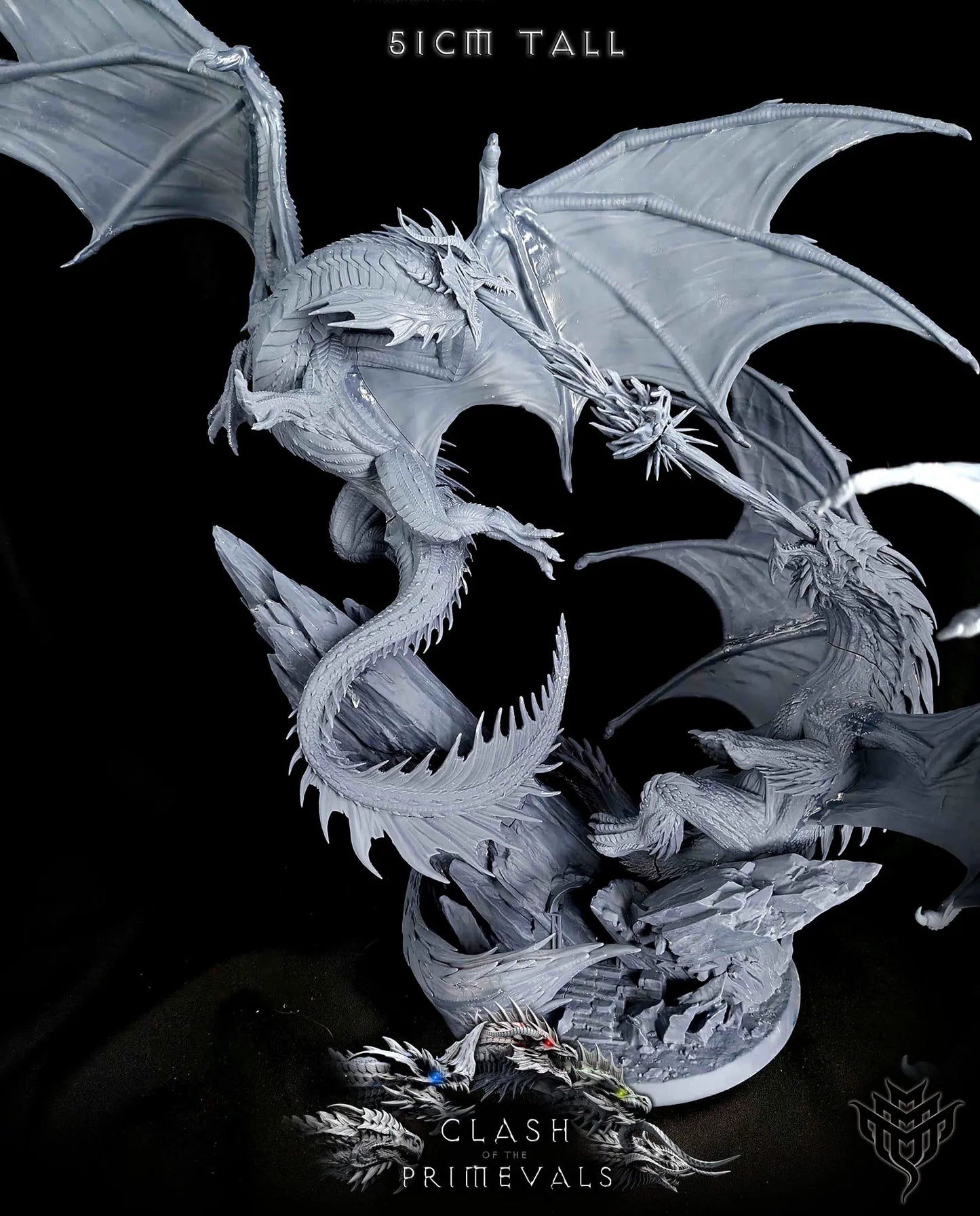 Elder Red Dragon vs Elder White Dragon Fight Diorama