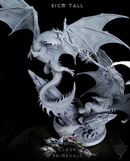 Elder Red Dragon vs Elder White Dragon Fight Diorama