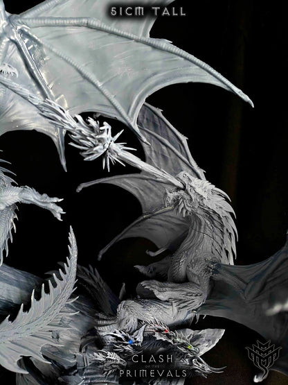 Elder Red Dragon vs Elder White Dragon Fight Diorama