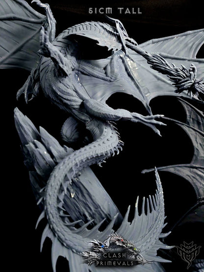 Elder Red Dragon vs Elder White Dragon Fight Diorama