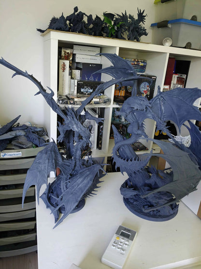 Elder Red Dragon vs Elder White Dragon Fight Diorama