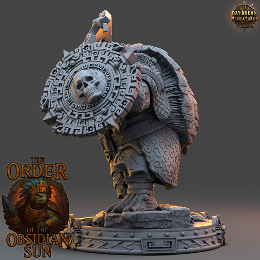 Xipil Shadowfell turtlefolk warrior resin miniature in 32mm and 54mm scales by D&K Custom Prints