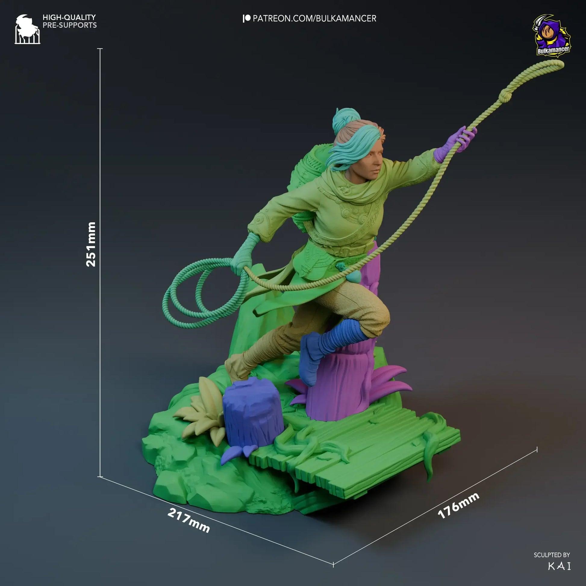 Zoe fantasy statue size diagram with measurements