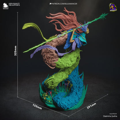 Dimensions and sizing guide chart for 1:8 scale Aldrich resin figure from Dark Souls 3