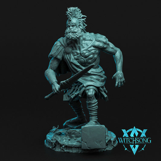 Argus Panoptes Huge Celestial miniature with many eyes, muscular build, Olympian blade, and scenic base.