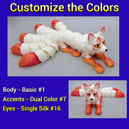 Customize the colors guide for 3D printed articulated kitsune fox toy