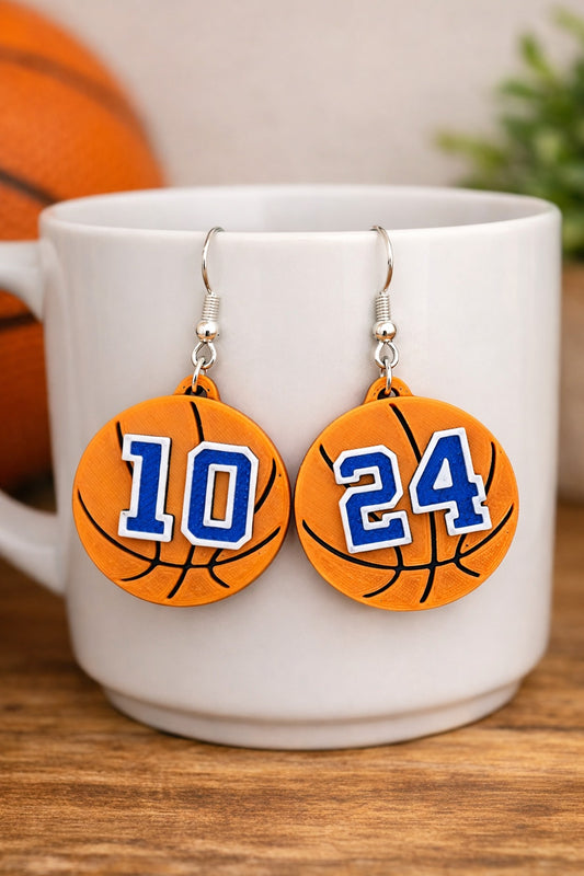 Custom Basketball Number Earrings