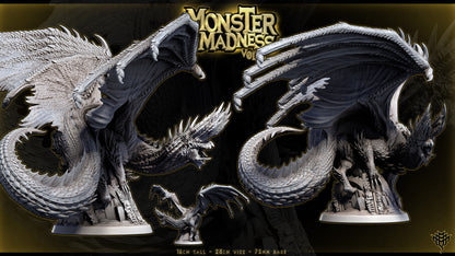 Detailed render of Pose 2 Blazing Black Dragon displaying heavy horn structure and massive wing span