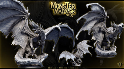 Multi-angle render showcasing the sweeping wings, tail, and scaled back of Pose 1 Blazing Black Dragon