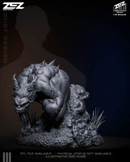 The Joker Absolute Edition portrait display bust variant, showcasing his manic grin, slicked hair, and spiked shoulder armor design.