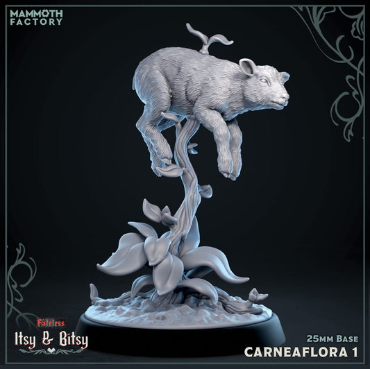 Carneaflora 1 Medium Plant miniature with a rodent-like body suspended above flowering vegetation on a 25mm base.
