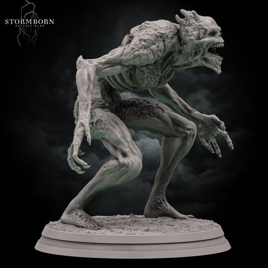 Right perspective view of the standing Carrion Ghoul pose by Stormborn Collectibles.