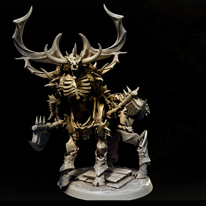 32mm skeleton centaur large-sized resin miniatures set with six unique armored undead cavalry poses wielding brutal weapons for tabletop RPG battles