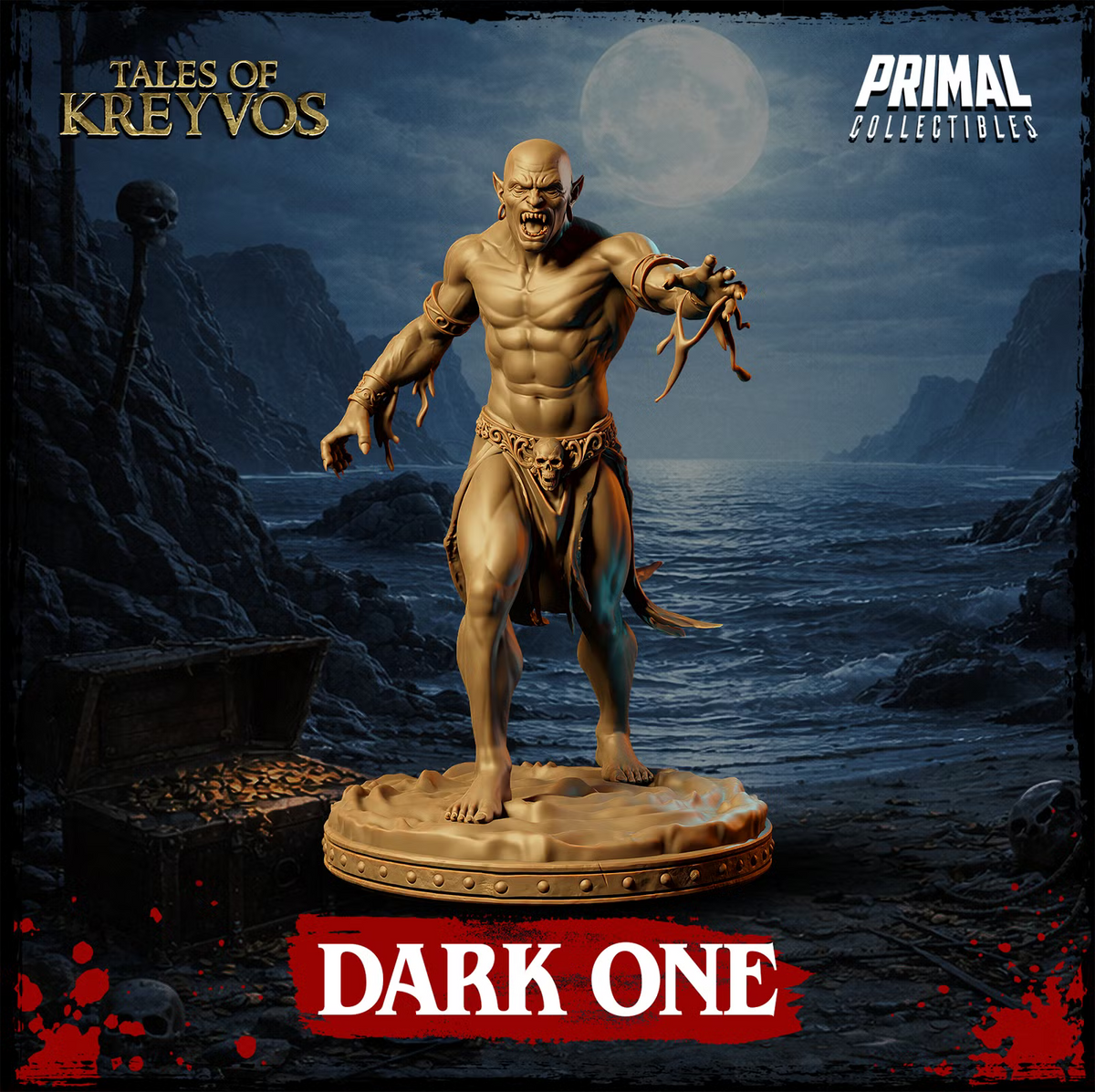 Dark One Medium Fiend snarling and reaching forward with clawed hands on a detailed scenic base.